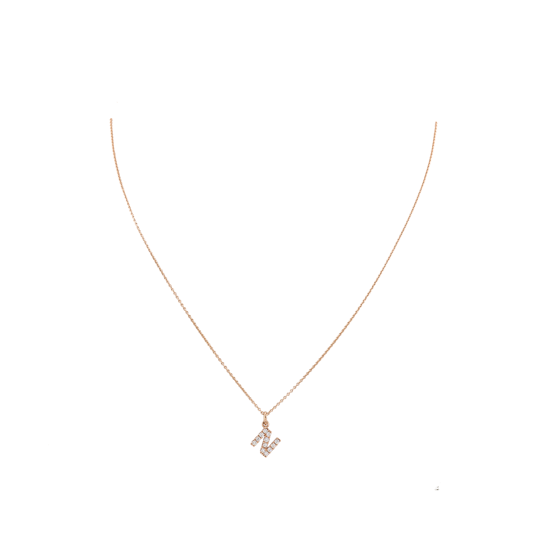 Diamantbuchstabe EMMA (N) & Kette HEDI Roségold - The SISS BLISS GmbH