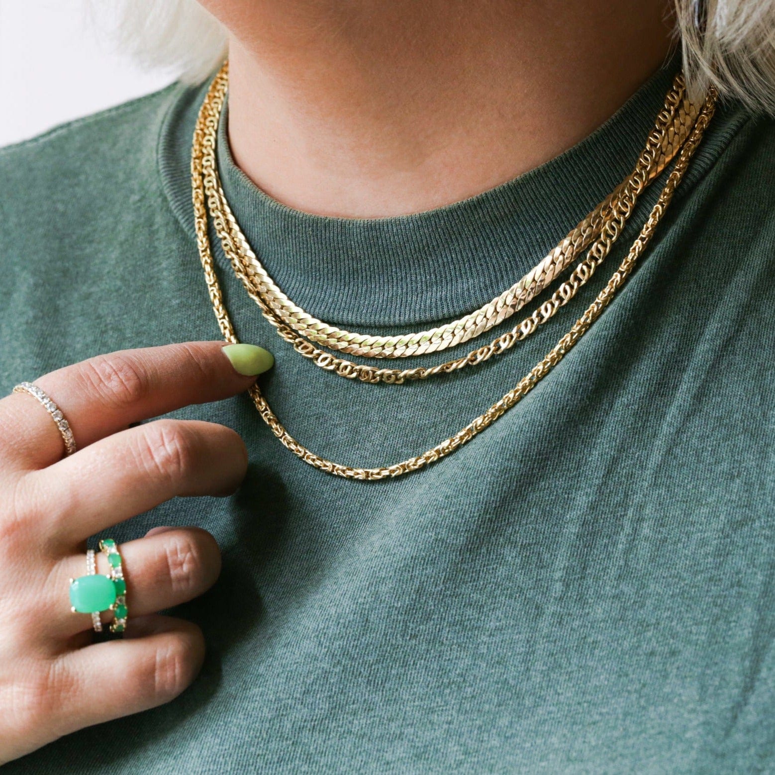 Kette CARLINE Gelbgold Flachpanzerkette - The SISS BLISS GmbH