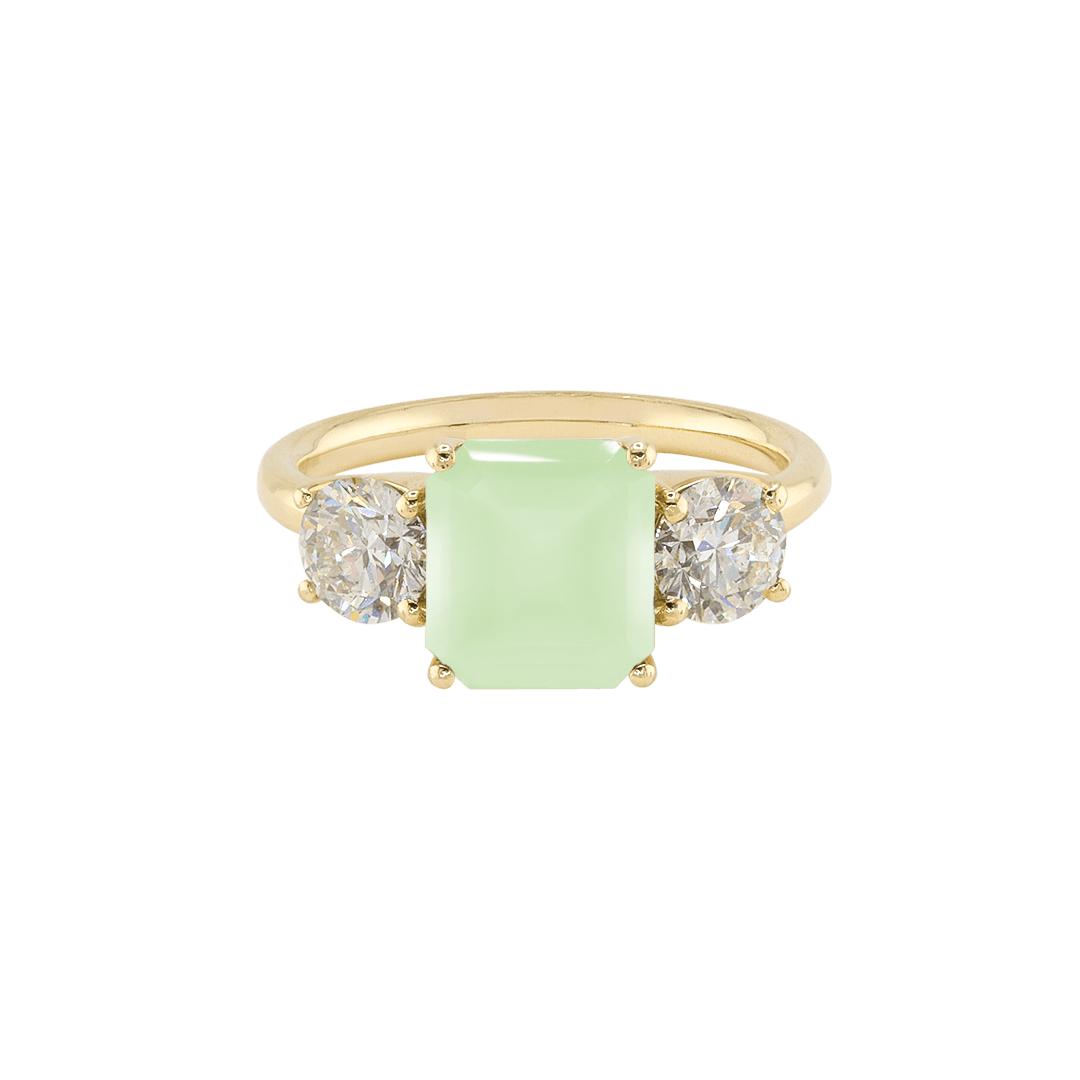 Ring PIPPA Chalcedon (hellgrün) Gelbgold (18k)