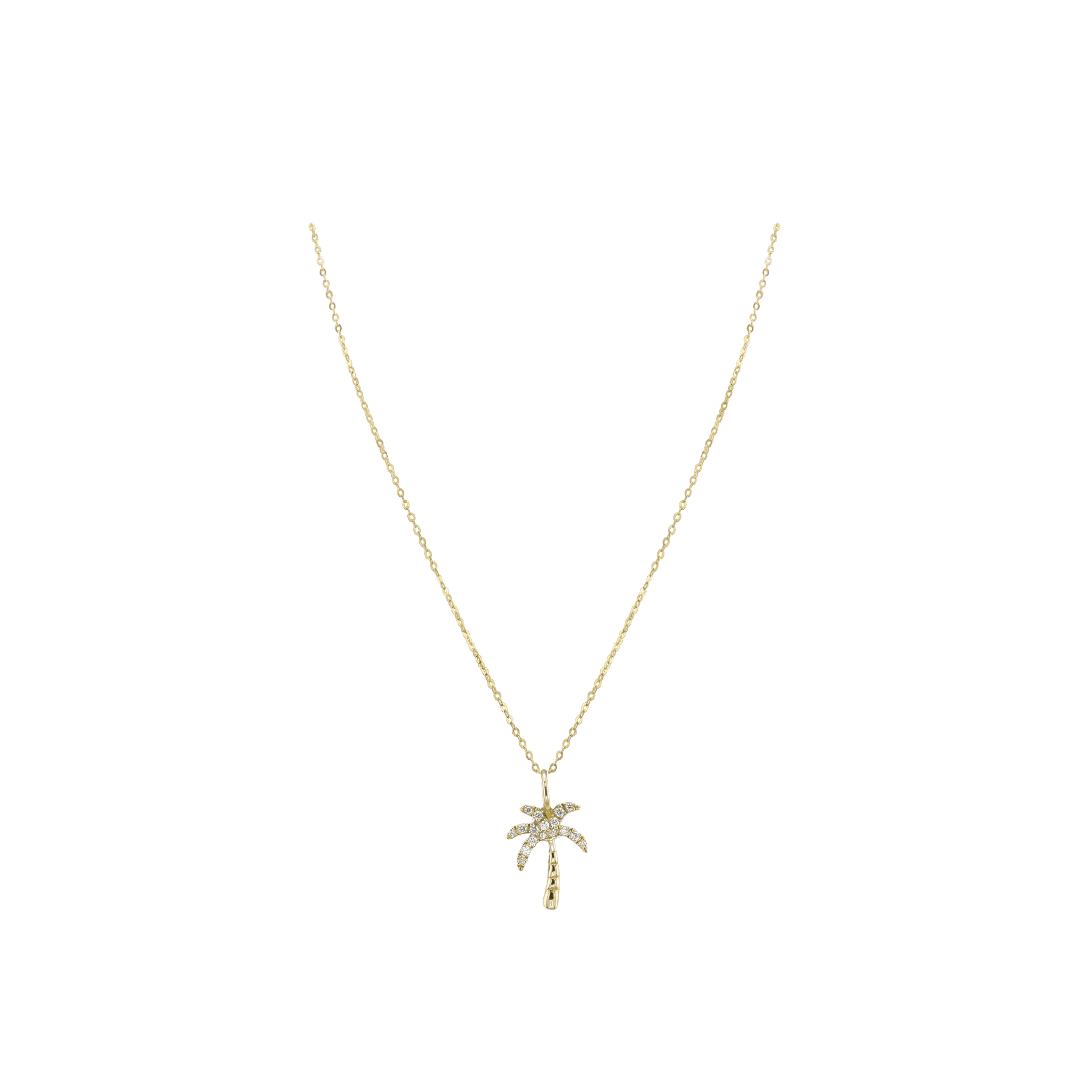 Kette PALMY mit Diamanten Gelbgold (14k)